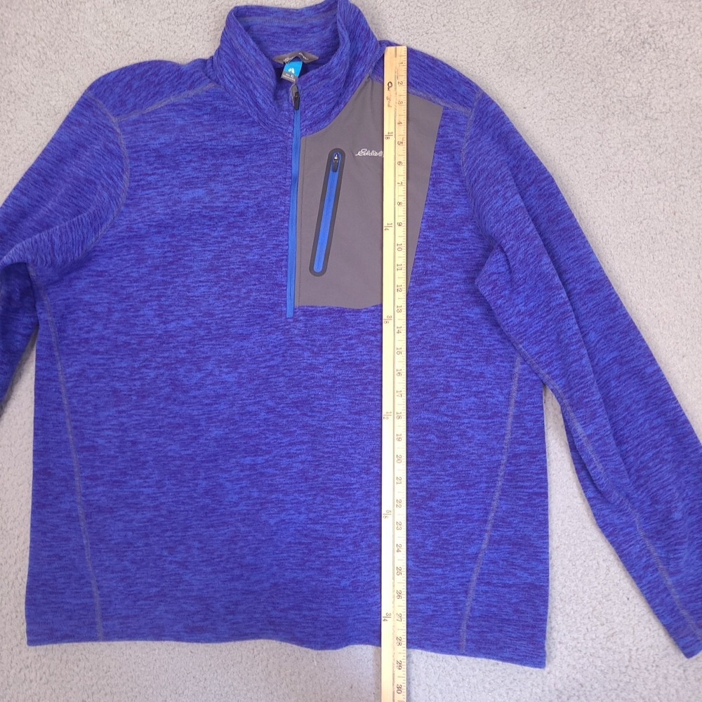Eddie Bauer Sweater Jacket Mens XL Blue First Ascent Fleece‎ 1/4 Zip Pullover - Picture 8 of 13